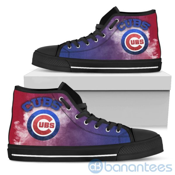 Simple Style White Smoke Chicago Cubs High Top Shoes Product Photo