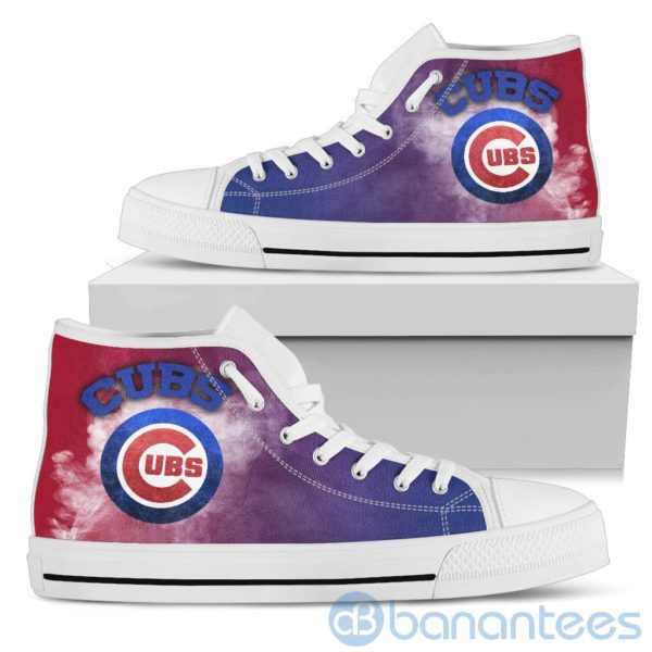 Simple Style White Smoke Chicago Cubs High Top Shoes Product Photo