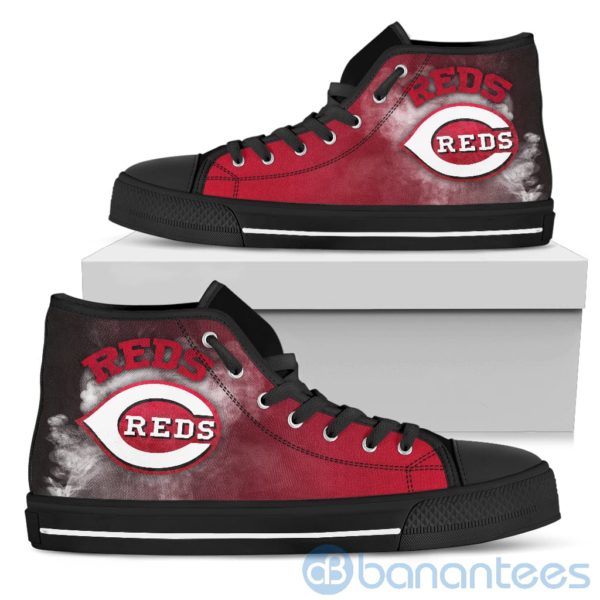 Simple Style White Smoke Cincinnati Reds High Top Shoes Product Photo