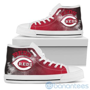 Simple Style White Smoke Cincinnati Reds High Top Shoes Product Photo