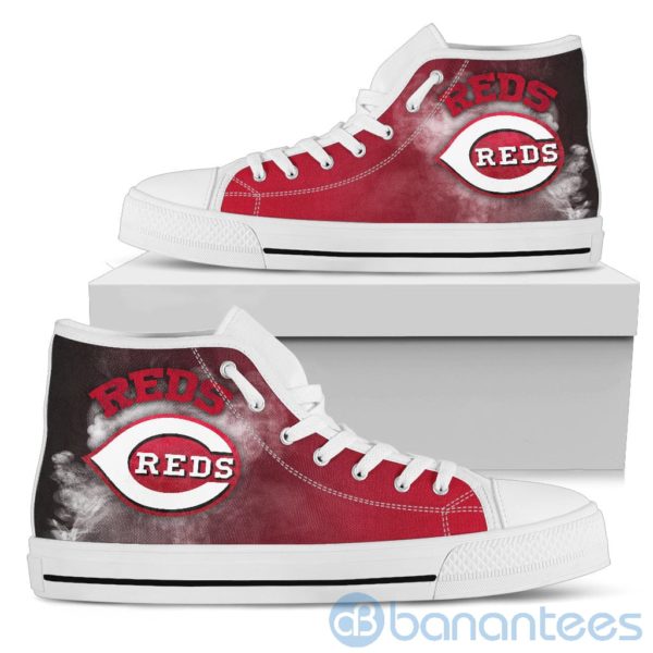 Simple Style White Smoke Cincinnati Reds High Top Shoes Product Photo