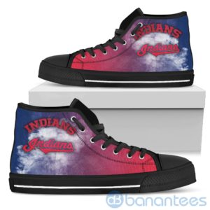 Simple Style White Smoke Cleveland Indians High Top Shoes Product Photo