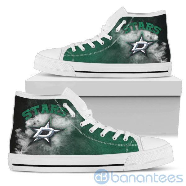 Simple Style White Smoke Dallas Stars High Top Shoes Product Photo