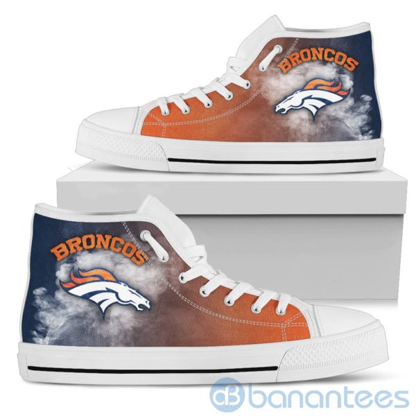 Simple Style White Smoke Denver Broncos High Top Shoes Product Photo