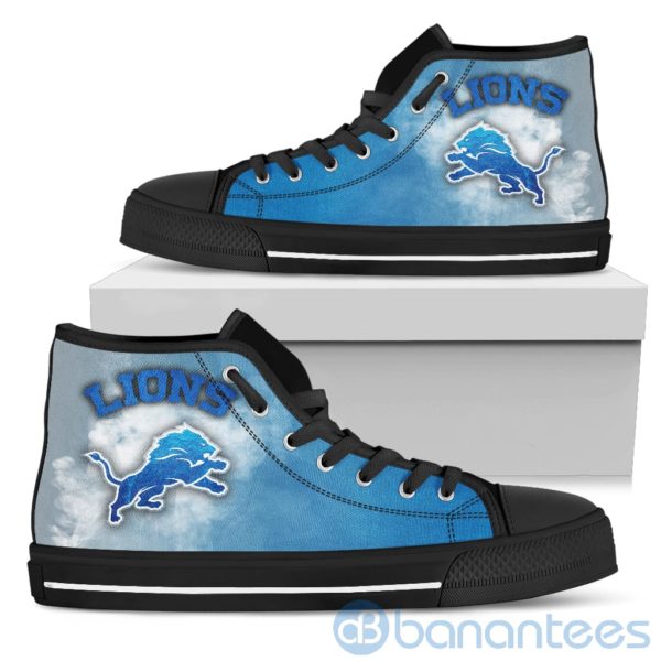 Simple Style White Smoke Detroit Lions High Top Shoes Product Photo