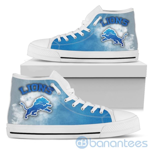 Simple Style White Smoke Detroit Lions High Top Shoes Product Photo