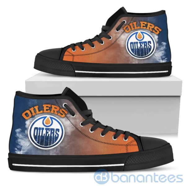 Simple Style White Smoke Edmonton Oilers High Top Shoes Product Photo