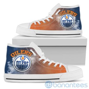 Simple Style White Smoke Edmonton Oilers High Top Shoes Product Photo