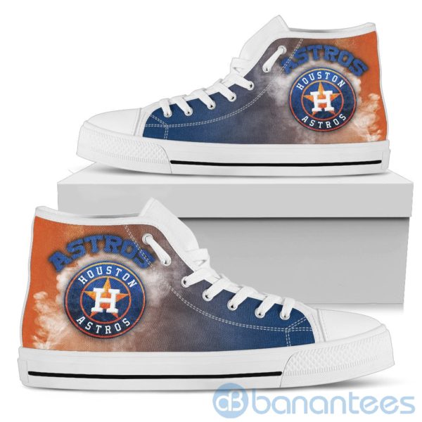 Simple Style White Smoke Houston Astros High Top Shoes Product Photo