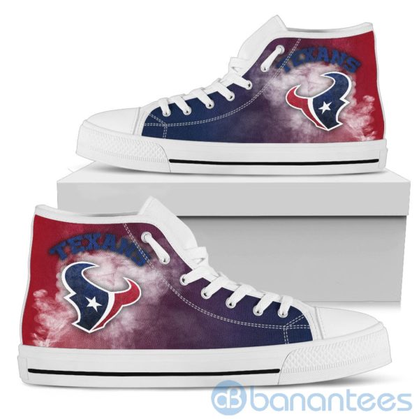 Simple Style White Smoke Houston Texans High Top Shoes Product Photo
