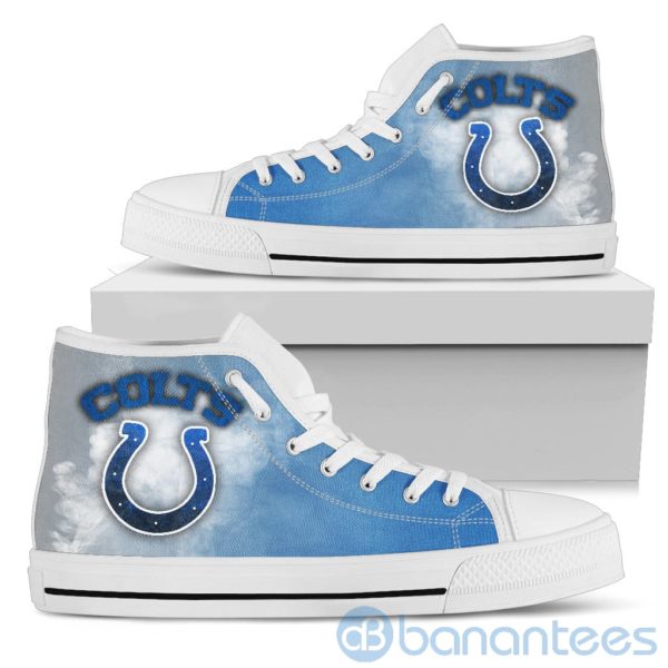Simple Style White Smoke Indianapolis Colts High Top Shoes Product Photo
