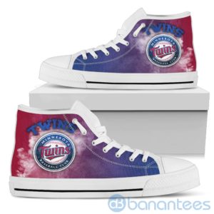 Simple Style White Smoke Minnesota Twins High Top Shoes Product Photo