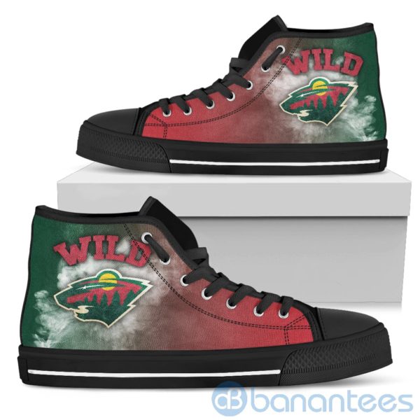 Simple Style White Smoke Minnesota Wild High Top Shoes Product Photo