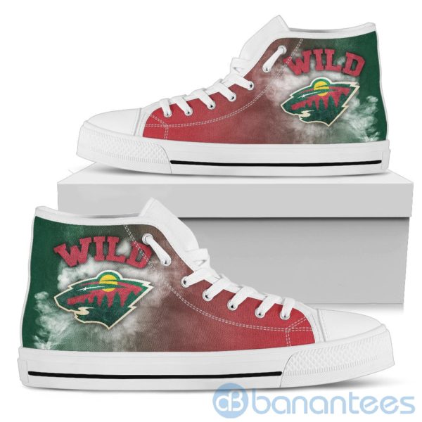 Simple Style White Smoke Minnesota Wild High Top Shoes Product Photo