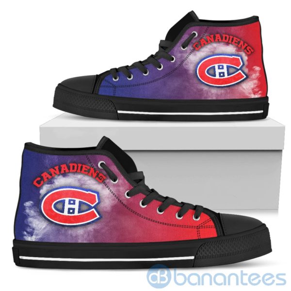 Simple Style White Smoke Montreal Canadiens High Top Shoes Product Photo