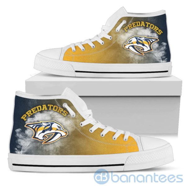 Simple Style White Smoke Nashville Predators High Top Shoes Product Photo