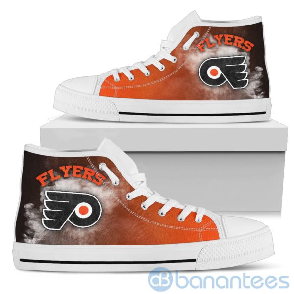 Simple Style White Smoke Philadelphia Flyers High Top Shoes Product Photo