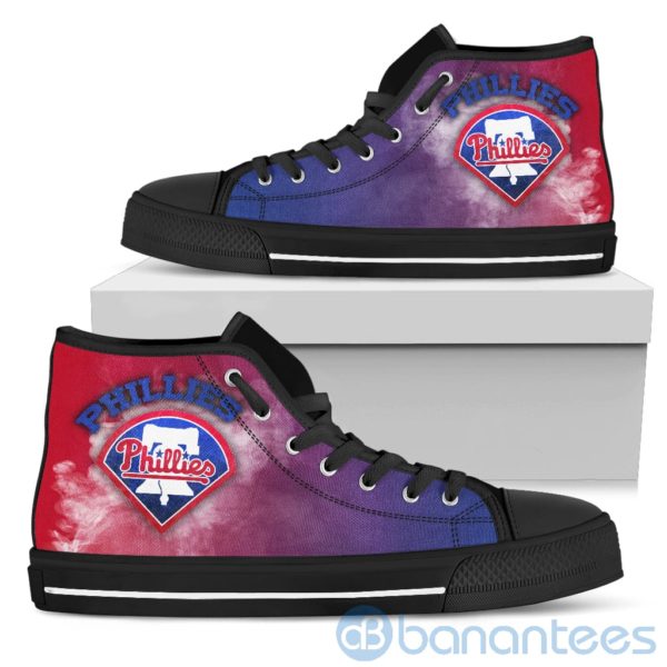 Simple Style White Smoke Philadelphia Phillies High Top Shoes Product Photo