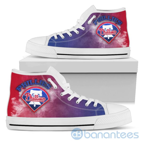 Simple Style White Smoke Philadelphia Phillies High Top Shoes Product Photo