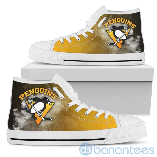 Simple Style White Smoke Pittsburgh Penguins High Top Shoes Product Photo