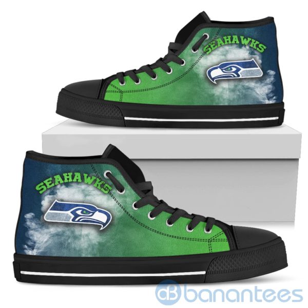 Simple Style White Smoke Seattle Seahawks High Top Shoes Product Photo