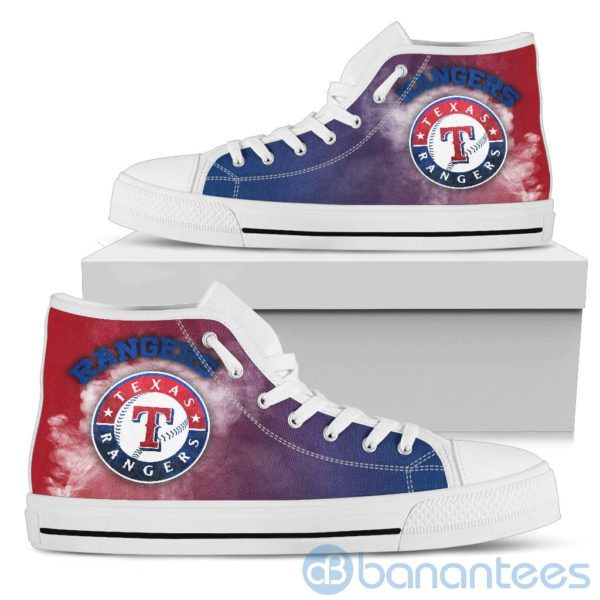 Simple Style White Smoke Texas Rangers High Top Shoes Product Photo