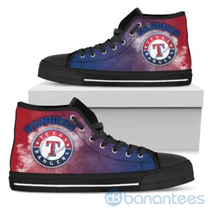 Simple Style White Smoke Texas Rangers High Top Shoes Product Photo
