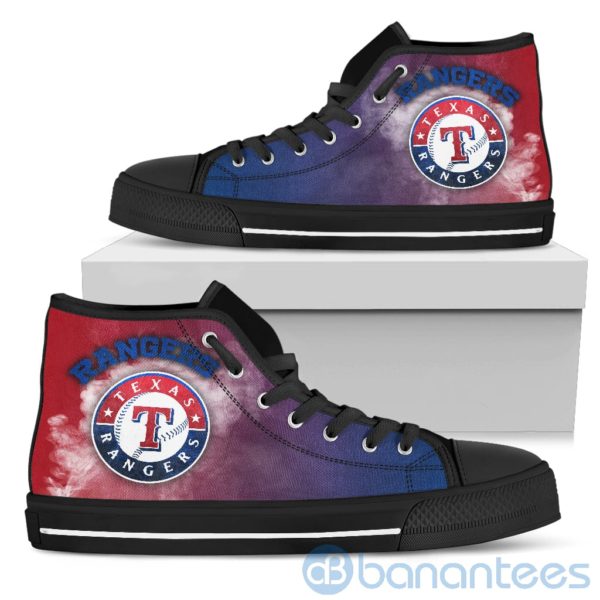 Simple Style White Smoke Texas Rangers High Top Shoes Product Photo