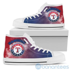 Simple Style White Smoke Texas Rangers High Top Shoes Product Photo