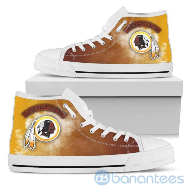 Simple Style White Smoke Washington Redskins High Top Shoes Product Photo