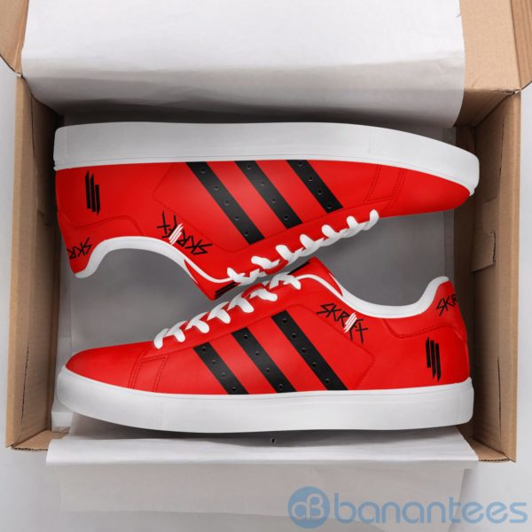 Skrillex Black Striped Low Top Skate Shoes Product Photo