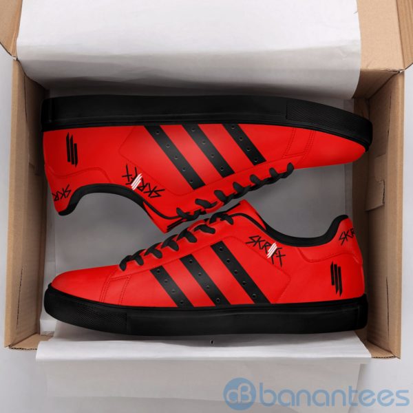 Skrillex Black Striped Low Top Skate Shoes Product Photo
