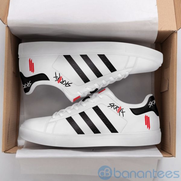Skrillex Black Striped White Low Top Skate Shoes Product Photo
