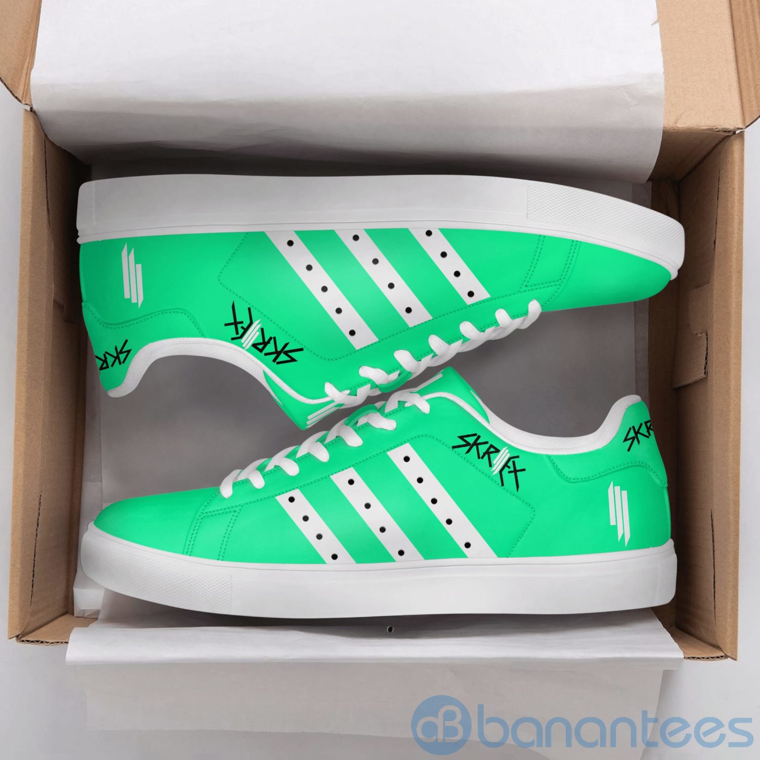 skrillex-white-striped-green-low-top-skate-shoes-1-Z4LL4.jpg Skrillex White Striped Green Low Top Skate Shoes Product Photo
