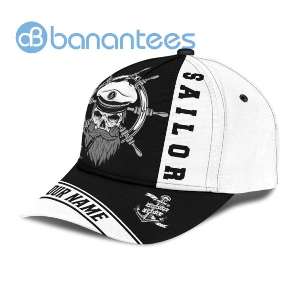 Skull Sailor On The Helm Custom Name Cap Product Photo
