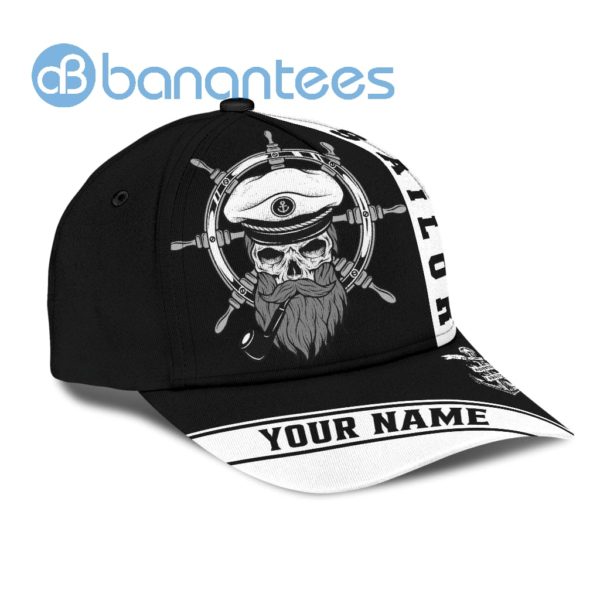 Skull Sailor On The Helm Custom Name Cap Product Photo