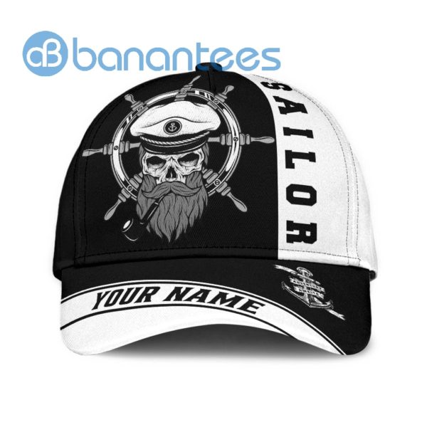 Skull Sailor On The Helm Custom Name Cap Product Photo