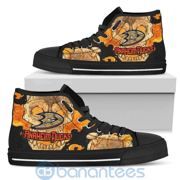 Skull Style Anaheim Ducks High Top Shoes Product Photo