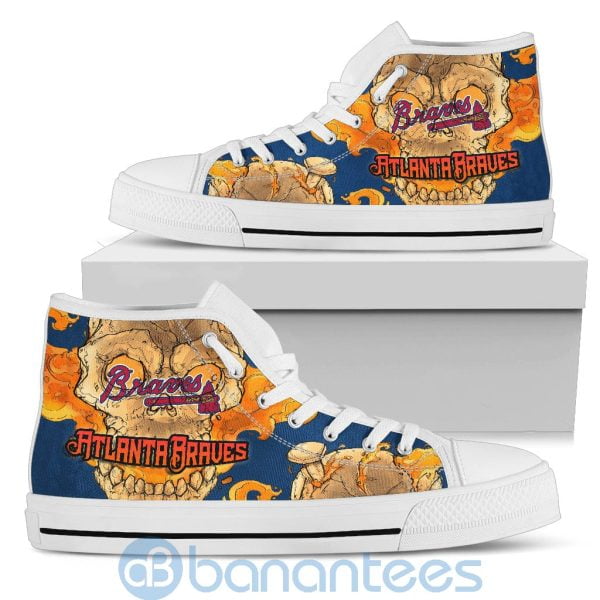 Skull Style Atlanta Braves High Top Shoes Product Photo