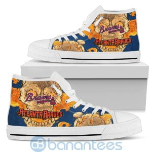Skull Style Atlanta Braves High Top Shoes Product Photo