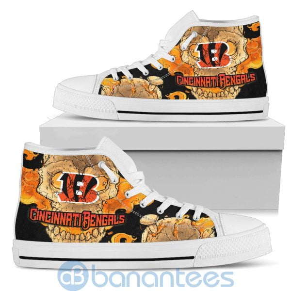 Skull Style Cincinnati Bengals High Top Shoes Product Photo