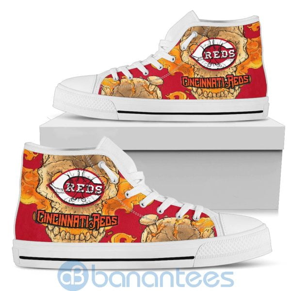 Skull Style Cincinnati Reds High Top Shoes Product Photo