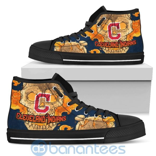 Skull Style Cleveland Indians High Top Shoes Product Photo