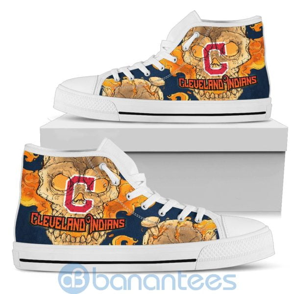 Skull Style Cleveland Indians High Top Shoes Product Photo