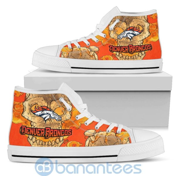 Skull Style Denver Broncos High Top Shoes Product Photo