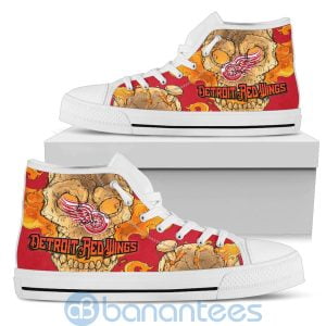 Skull Style Detroit Red Wings High Top Shoes Product Photo
