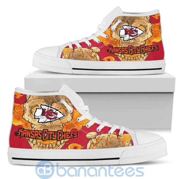 Skull Style Kansas City Chiefs High Top Shoes Product Photo