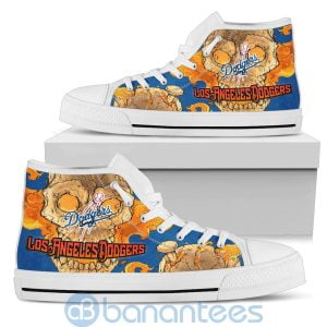 Skull Style Los Angeles Dodgers High Top Shoes Product Photo