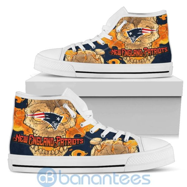 Skull Style New England Patriots High Top Shoes Product Photo