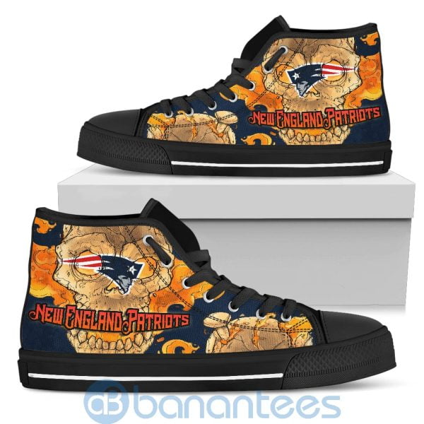 Skull Style New England Patriots High Top Shoes Product Photo